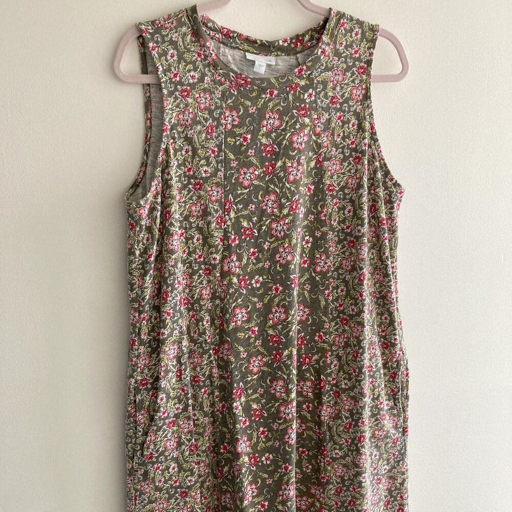 J. Jill Floral Dress Sleeveless with Pockets
